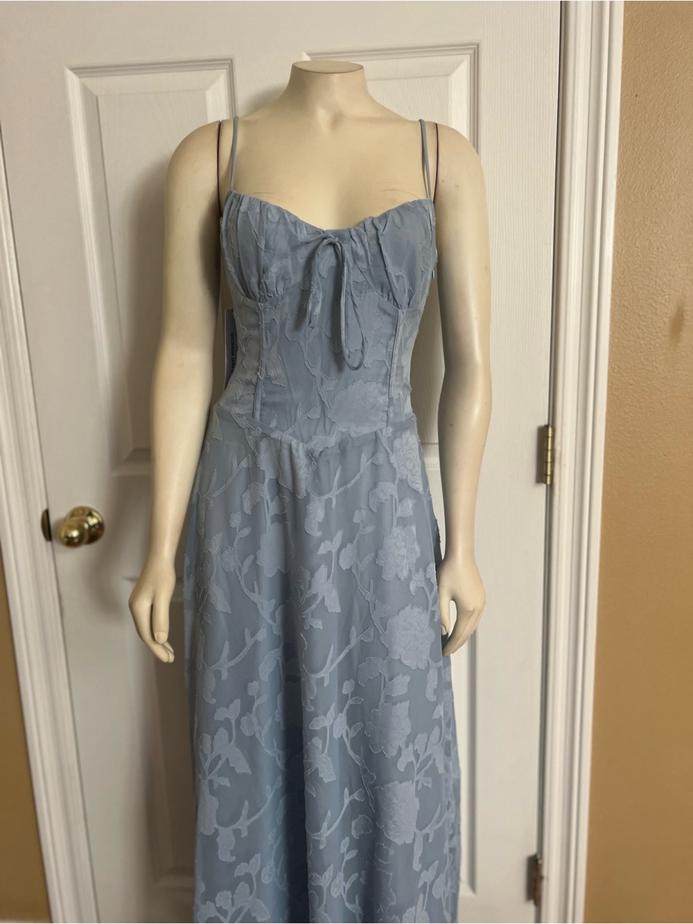 Princess Polly Members Only Maxi Dress Blue Burnout - Picture 9 of 15